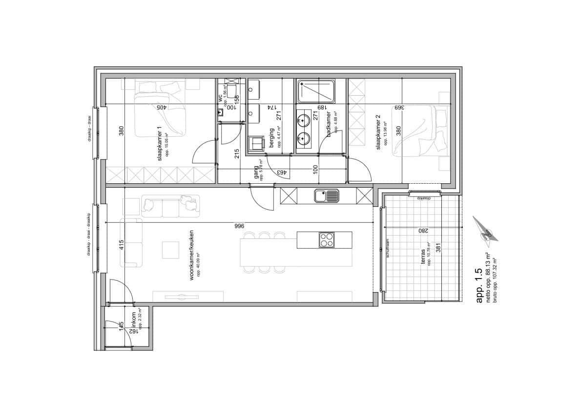 Instapklaar nieuwbouw appartement met 2 slaapkamers, terras, autostaanplaats en berging te Kinrooi foto 7