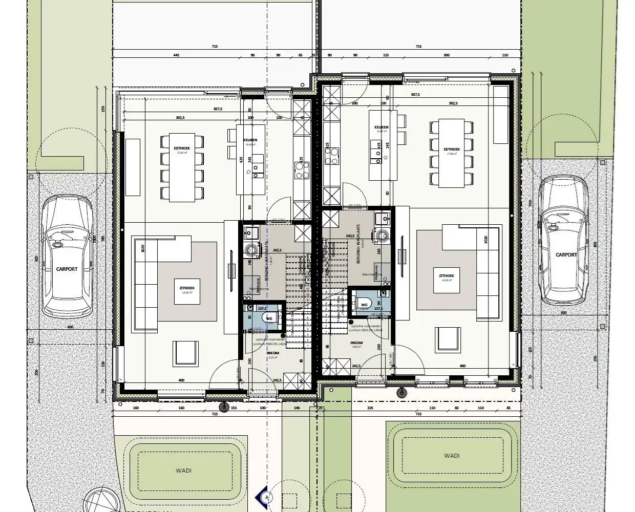 Bouwgrond voor een halfopen woning met carport in Wielsbeke foto 4