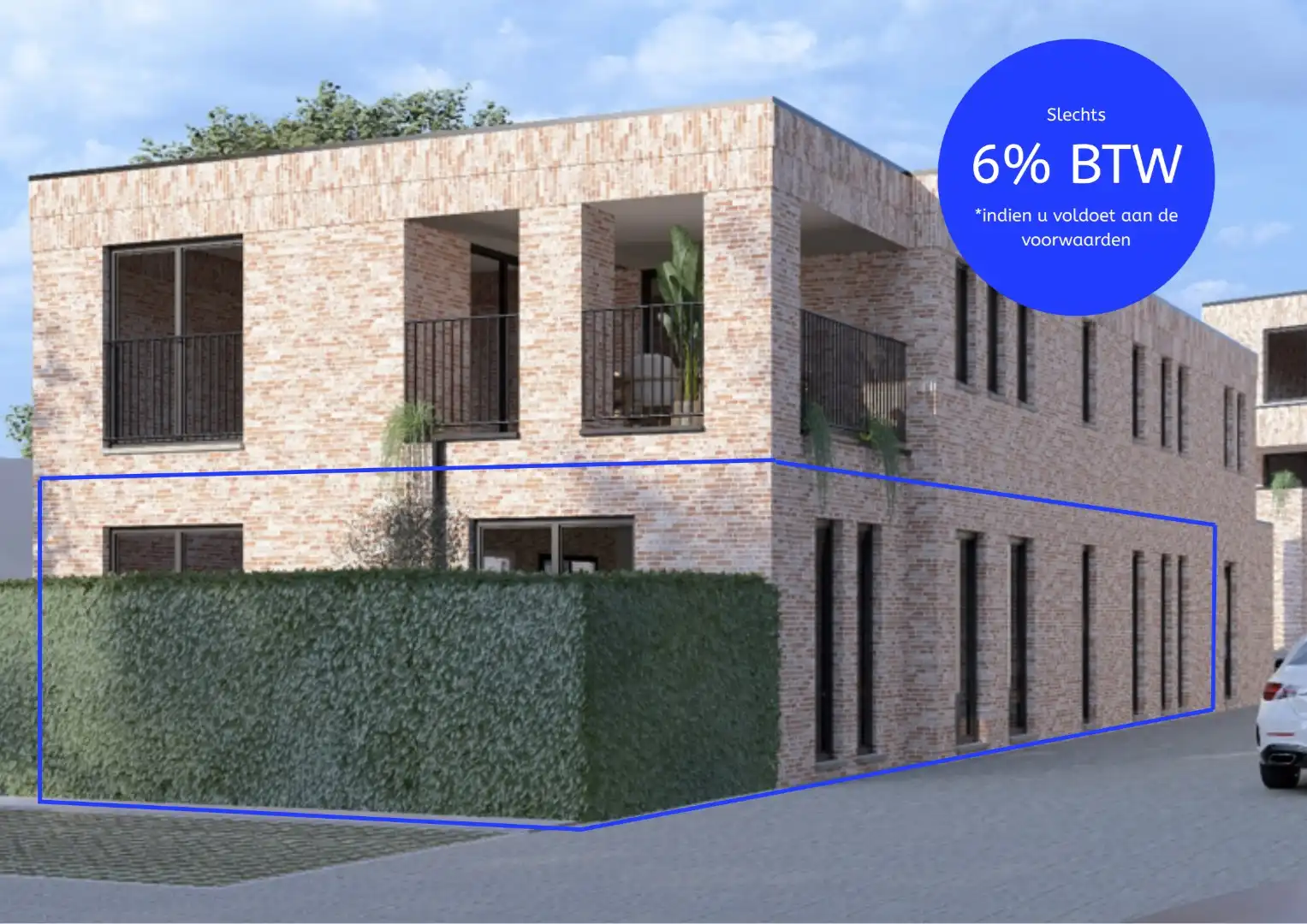 Modern, Bijna Energie Neutraal gelijkvloers appartement met private tuin in het centrum van Stokkem! foto {{pictureIndex}}