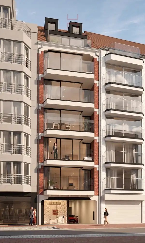 Elegant full-floor nieuwbouwappartement met brede leefruimte, terrassen en een zijdelings zicht op zee foto 4