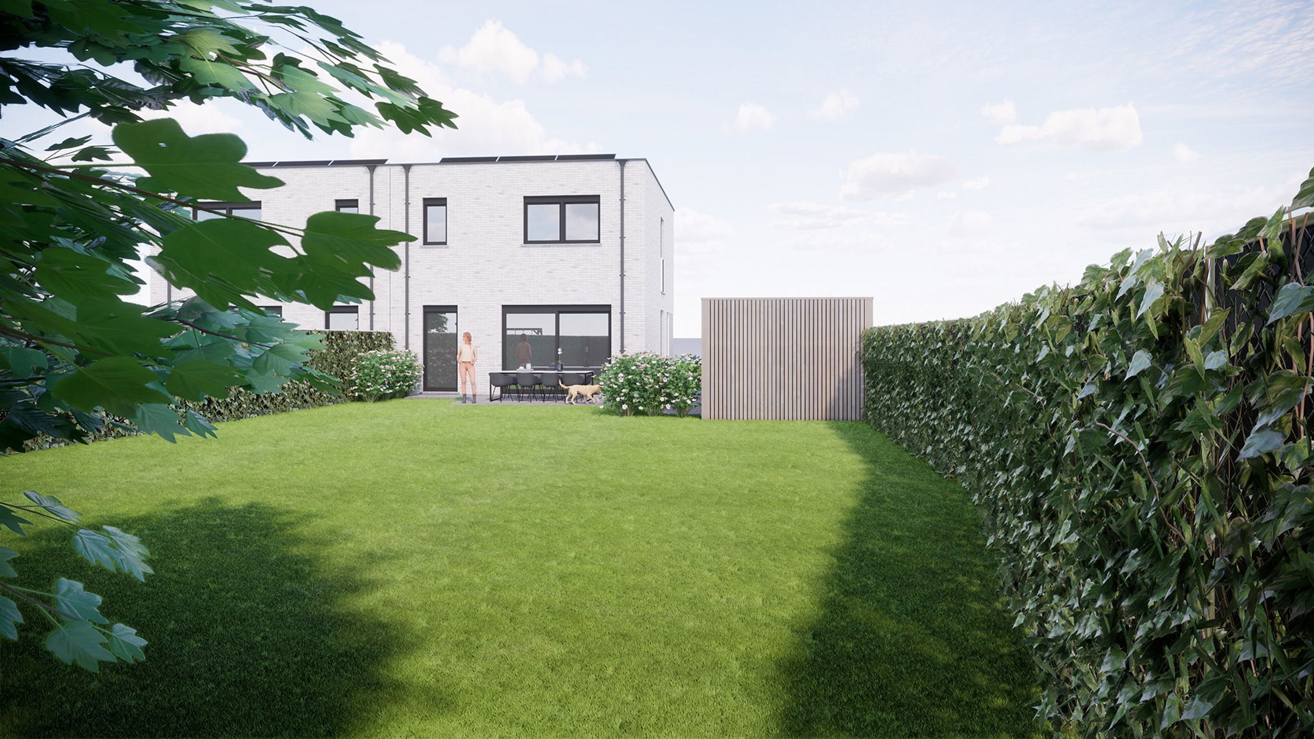 Halfopen gezinswoning met tuin foto 2