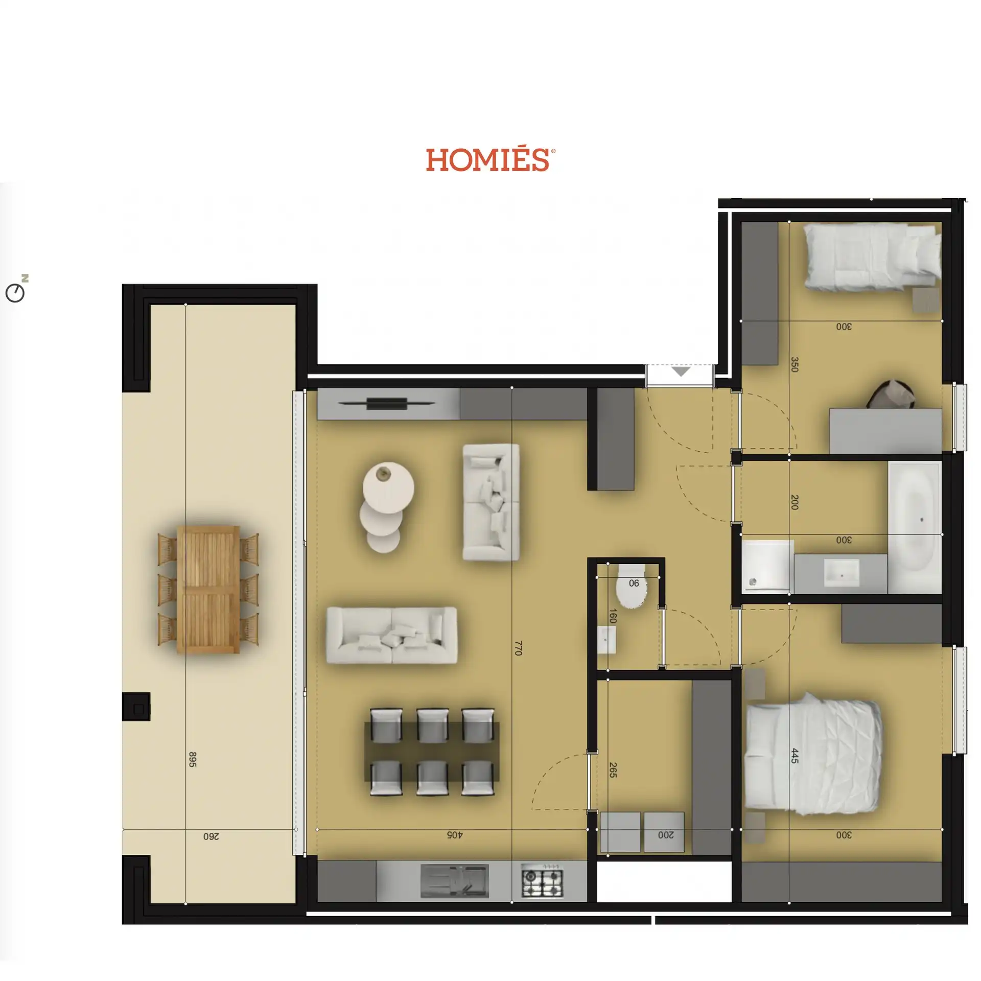 Appartement met 2 slaapkamers en prachtig terras foto 6