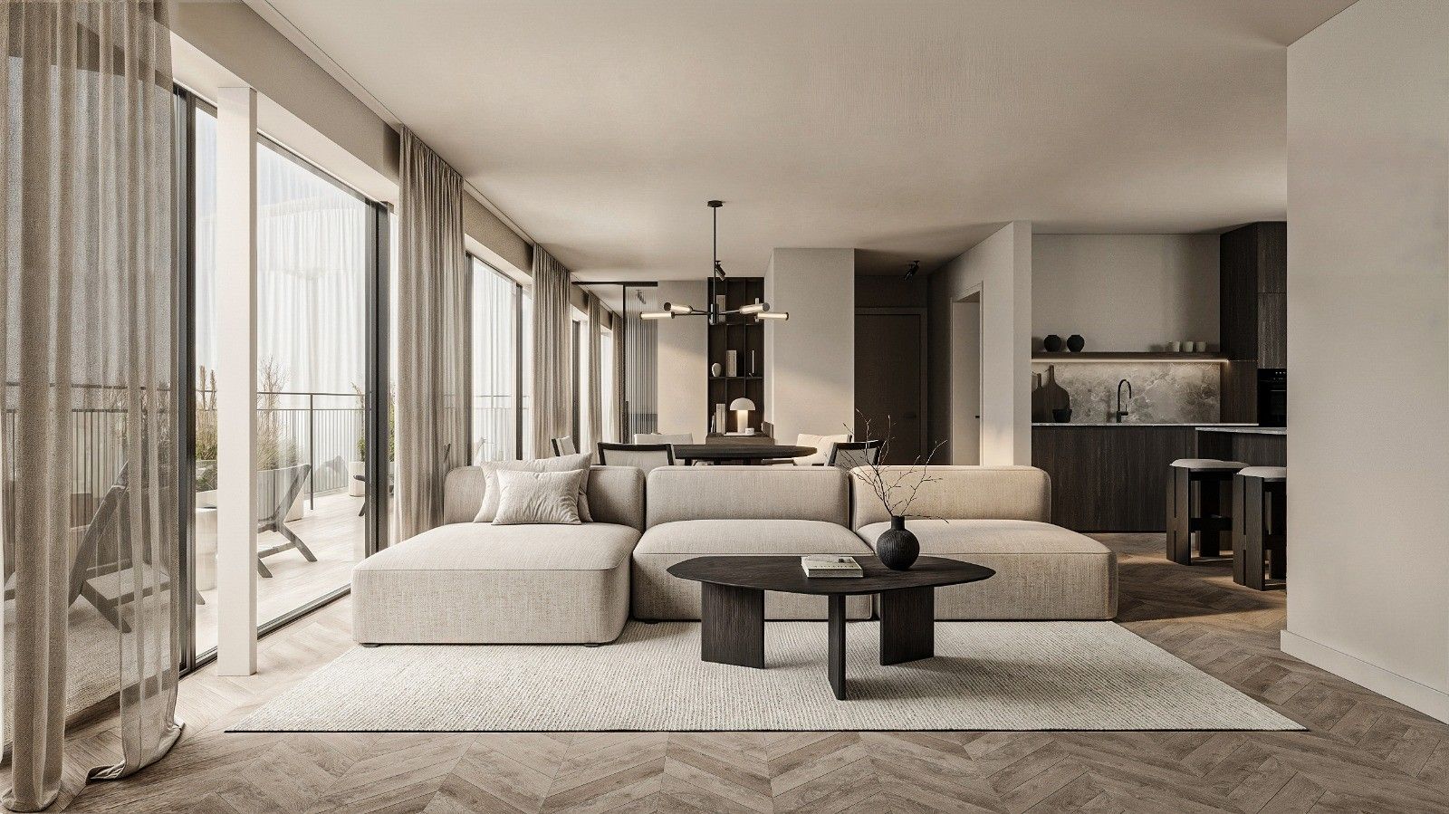 NIEUWBOUW PENTHOUSE (134m² + 50m²) MET PRACHTIG ZICHT EN RUIME TERRASSEN foto 10