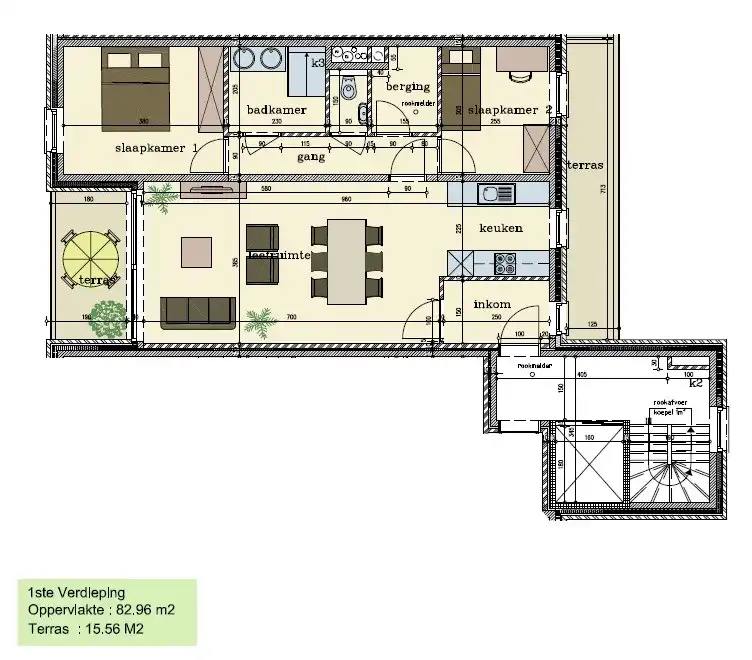 Appartement met 2 slaapkamers en garagebox te Westrozebeke foto 19
