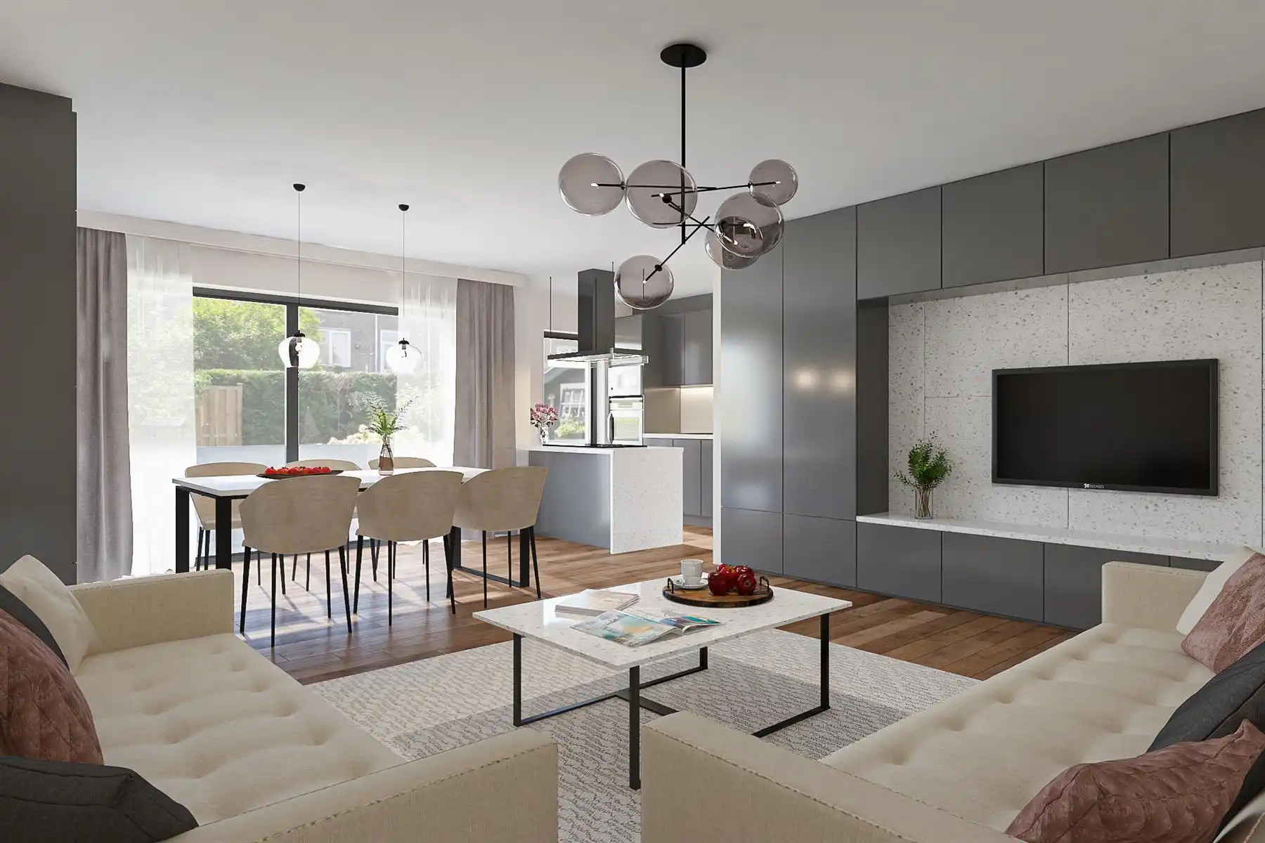 Gelijkvloers appartement met 1 slpkmr, terras en privé tuin foto {{pictureIndex}}