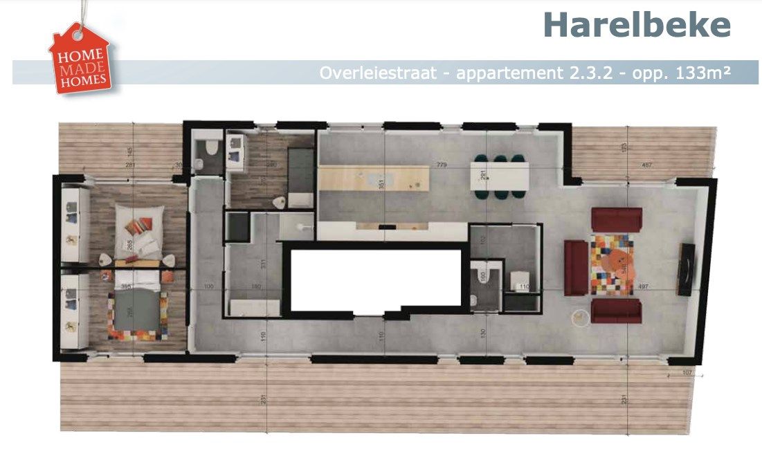 Appartement gelegen op 3de verdieping van 133m² met terras van 62m² foto 15