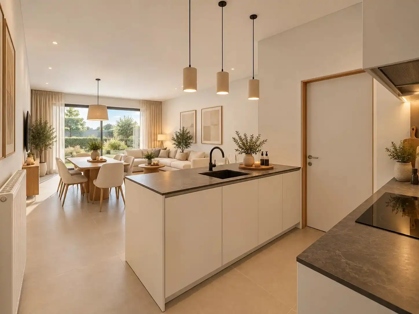 Luxueus en modern afgewerkt gelijkvloers appartement met tuin en 1 slaapkamer. foto 11