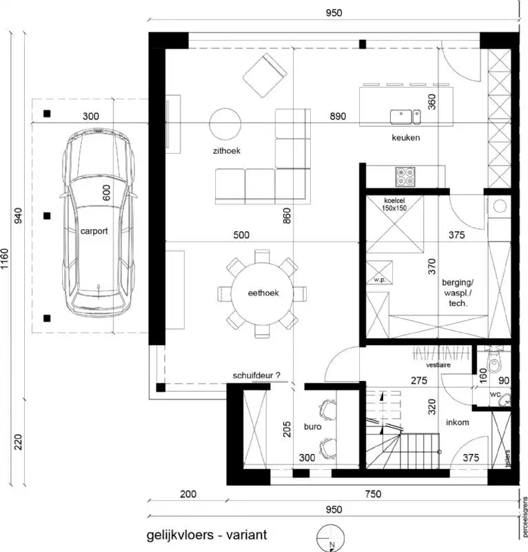 Nieuw te bouwen halfopen woning te Waregem. foto 3