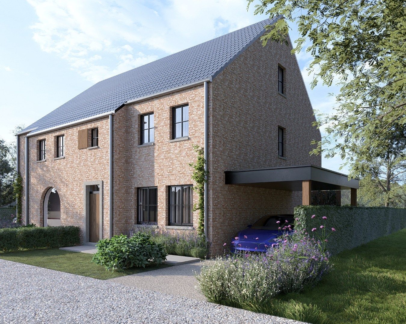 Halfvrijstaande nieuwbouwwoning op een perceel van 3a40ca op een rustige locatie te Neeroeteren!  foto {{pictureIndex}}