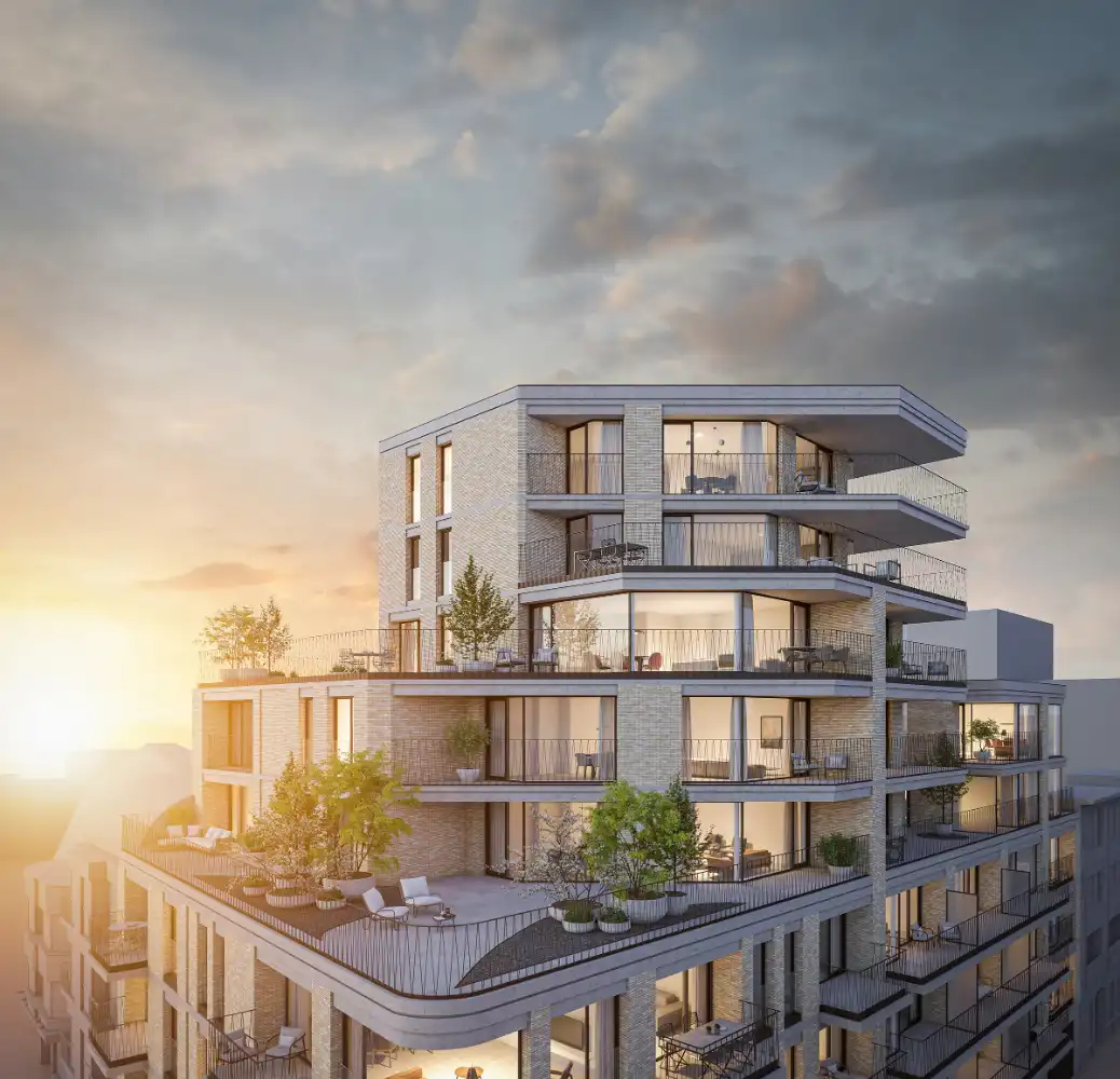 Prestigieuze nieuwbouwresidentie in centrum De Panne. foto {{pictureIndex}}