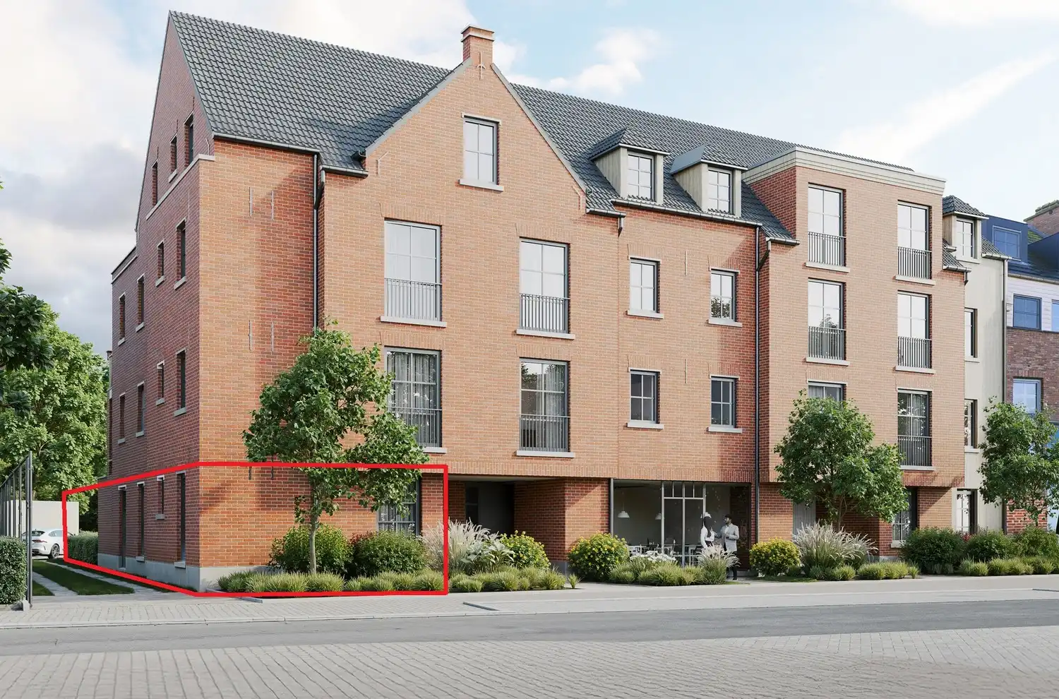 Gelijkvloers app. met 3 slpks en tuintje foto {{pictureIndex}}