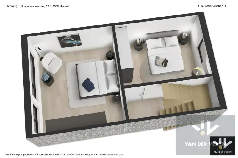 Volledig gerenoveerde, instapklare en energiezuinige rijwoning met 4 slaapkamers, 2 badkamers, zonnig terras, omheinde tuin en toegang achteraan net buiten de Grote Ring van Hasselt. foto 25