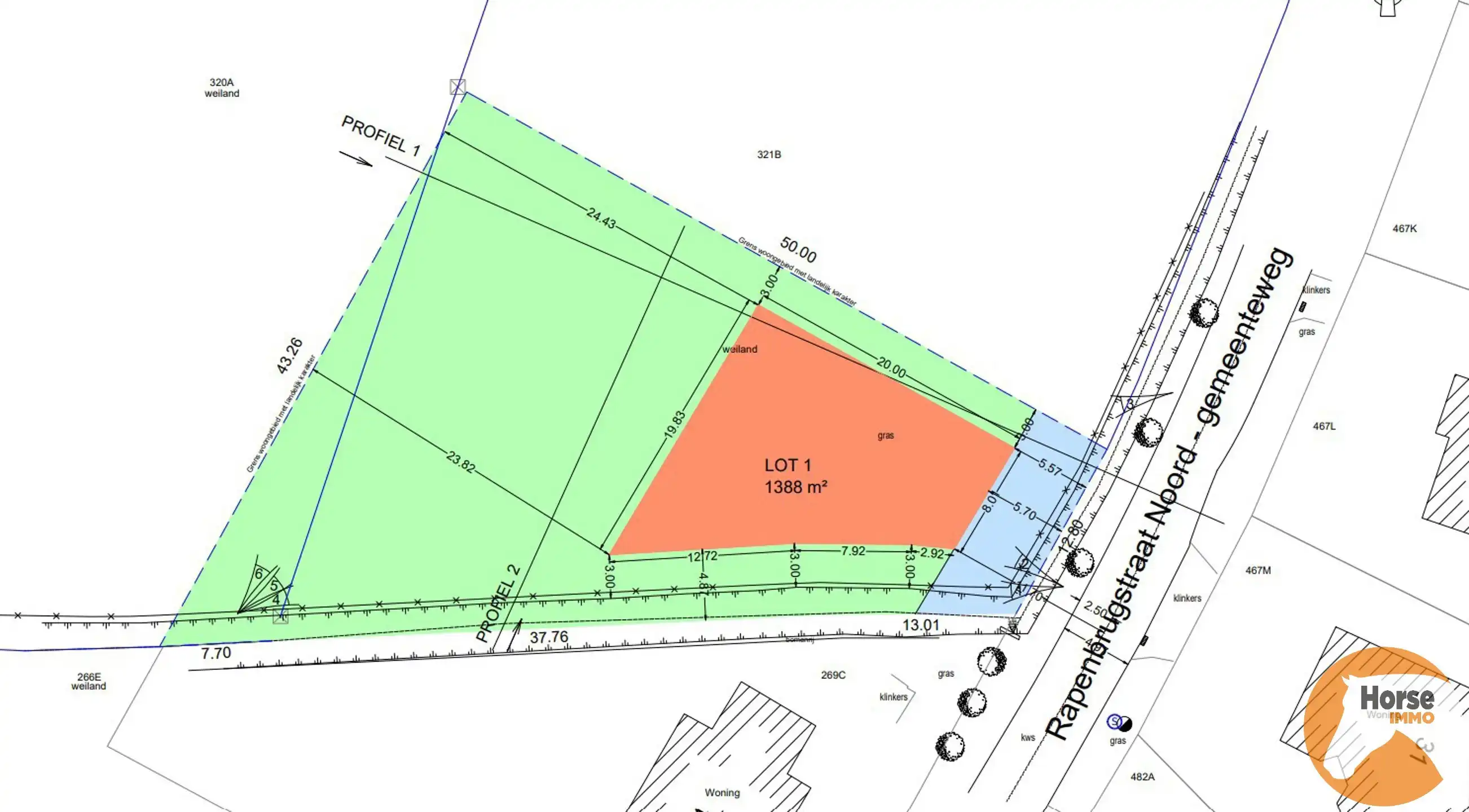 MALDEGEM - Bouwgrond met weide in groene omgeving foto 2