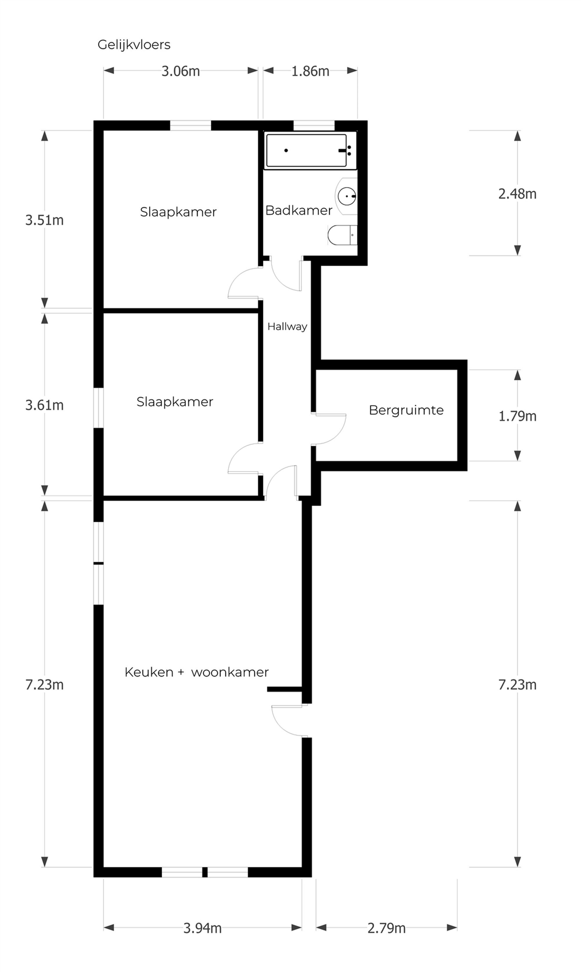 GELIJKVLOERS 2 SLAAPKAMER APPARTEMENT VAN 88M² MET GARAGE. IDEALE OPBRENGSTEIGENDOM! foto 13