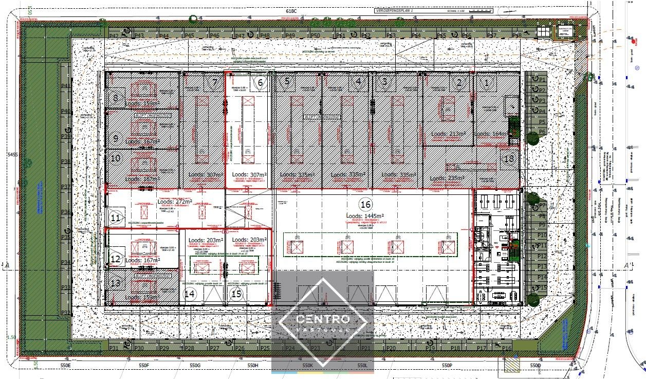 NB KANTOOR (164 m² - 1° verd.) met onderliggend MAGAZIJN (164 m² - op glv.), inclusief 6 private PARKEERPLAATSEN op industriezone te Zedelgem foto 2