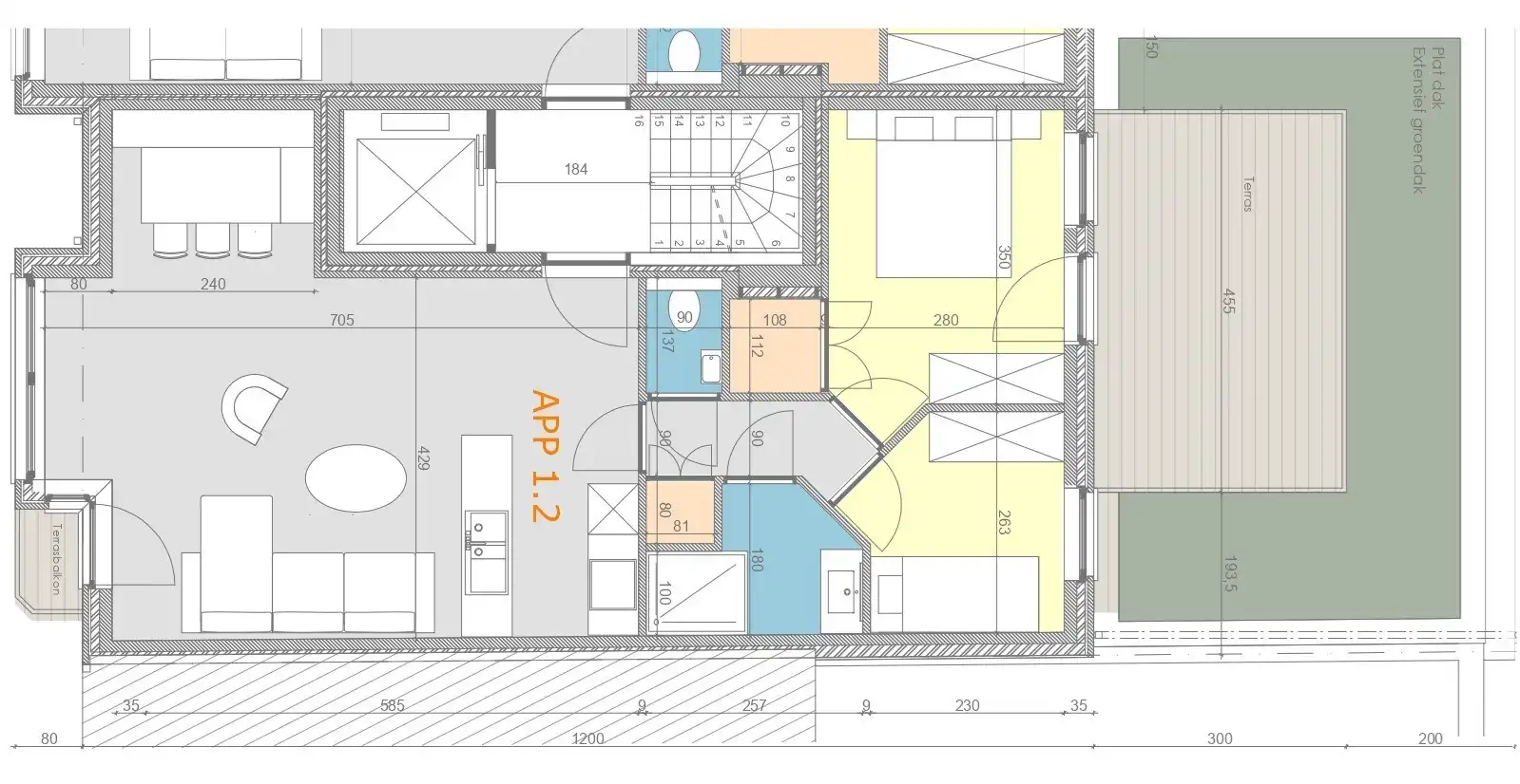 Appartement met 2 slaapkamers en extra groot terras te Heist foto 4