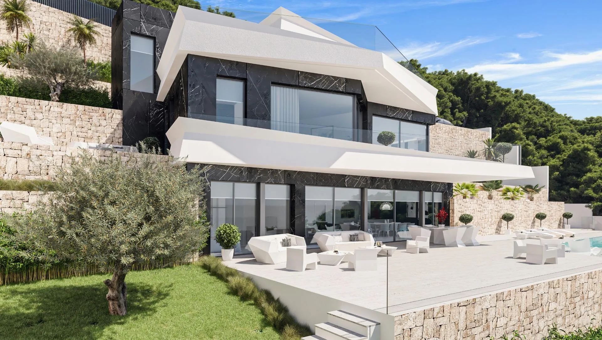 Verheven luxe: unieke moderne villa met zeezicht en hoogwaardige materialen! foto {{pictureIndex}}