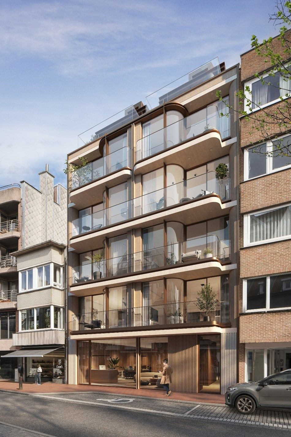 Ruim (90 m2) nieuwbouw appartement met 2 slaapkamers en terras gelegen  op de Lippenslaan in hartje van Knokke. foto 4