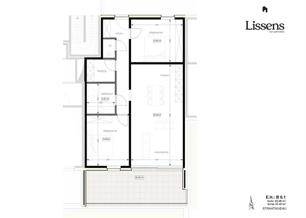 Ruim appartement met overdekt terras en 2 slk. foto 2
