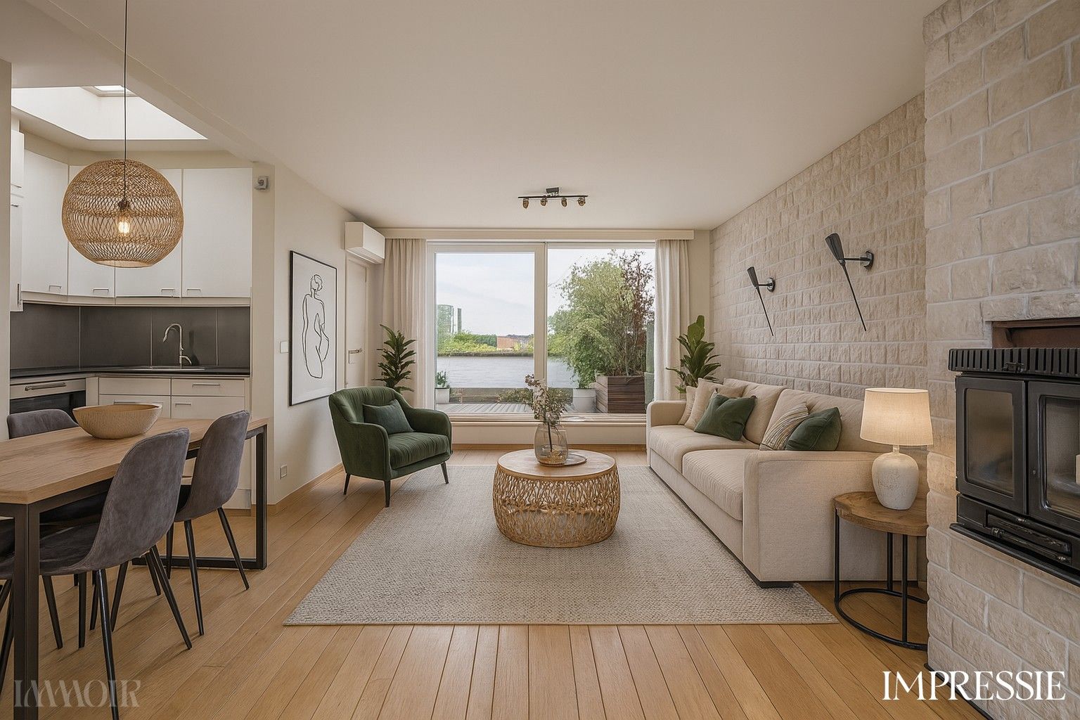 Instapklaar dakappartement met terras en panoramisch zicht in Merksem foto {{pictureIndex}}
