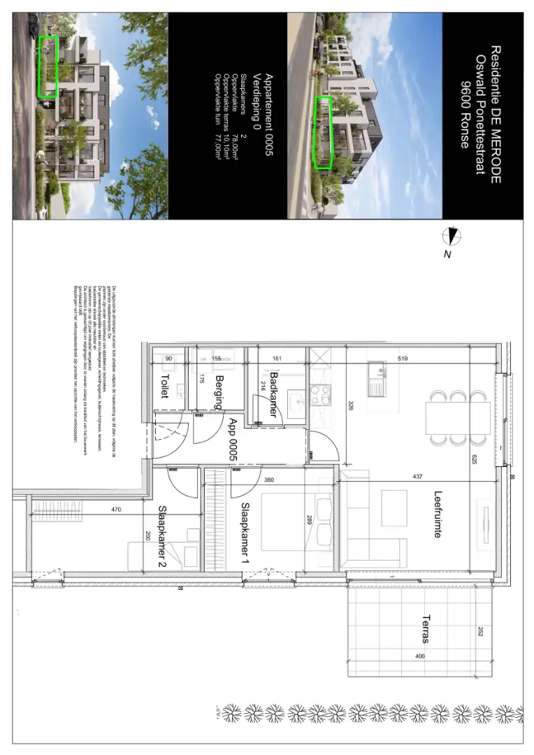 Twee slaapkamers, 78 m², gelijkvloers, tuin 77 m² foto 2
