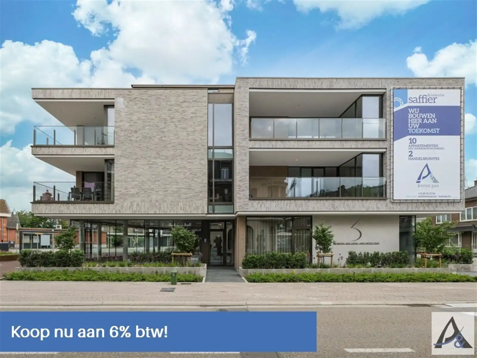 Nieuwbouwappartement 105m² met terras van 16,49m² (2 slpk) foto {{pictureIndex}}