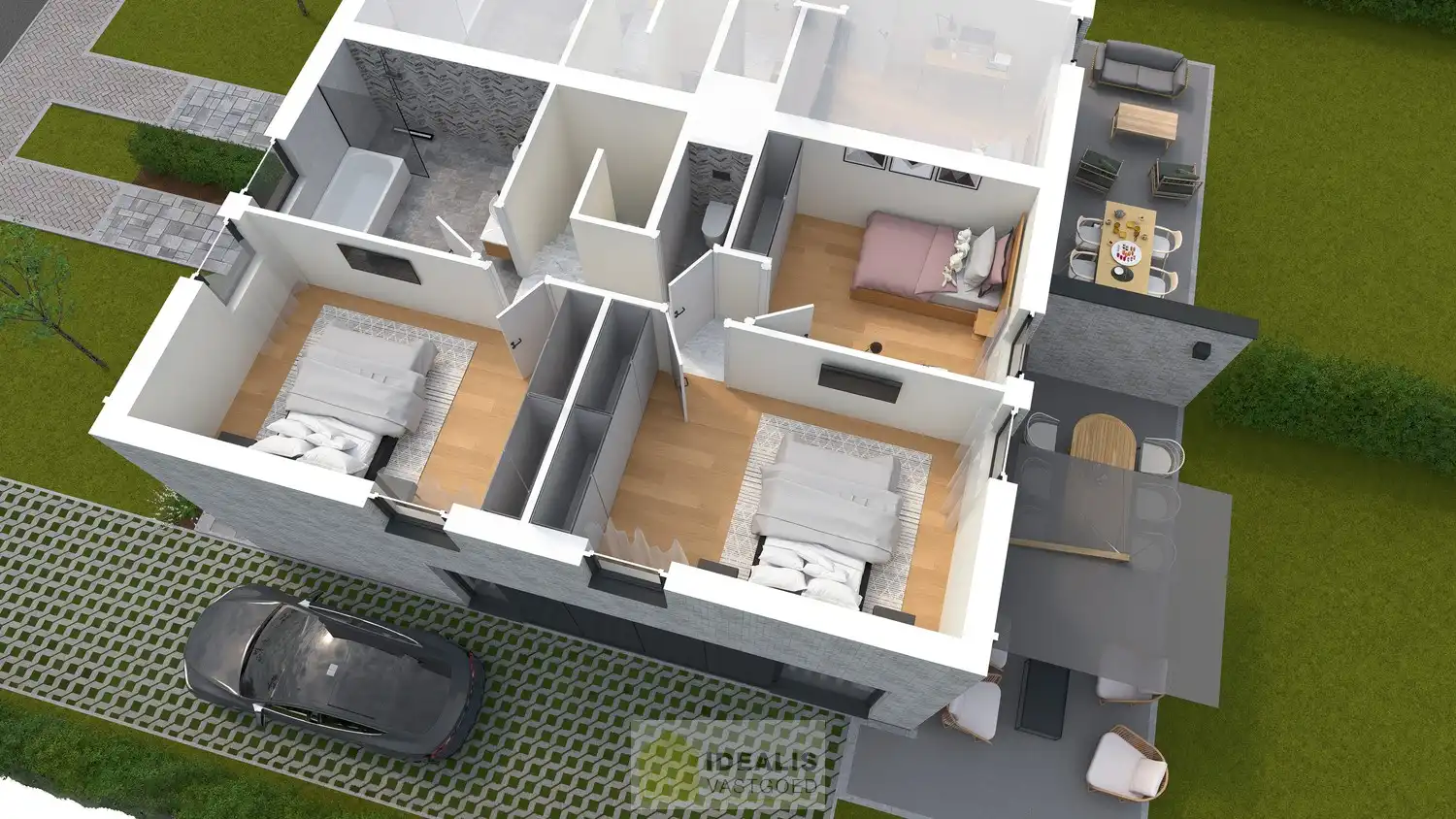 PRACHTIGE NIEUWBOUWWONING (GRONDAANDEEL €156.000 + 12% REGISTRATIERECHTEN EN CONSTRUCTIE €284.000 + 21% BTW) MET EEN HEERLIJK LICHTRIJKE WOONKAMER MET OPEN KEUKEN, RUIME BERGING, 3 SLAAPKAMERS foto 8