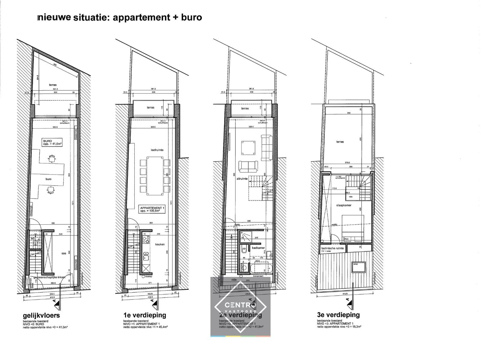 Gelijkvloerse kantoor/praktijkruimte én triplex appartement (met aparte toegangen) op het Kerkplein van Rumbeke! foto 24