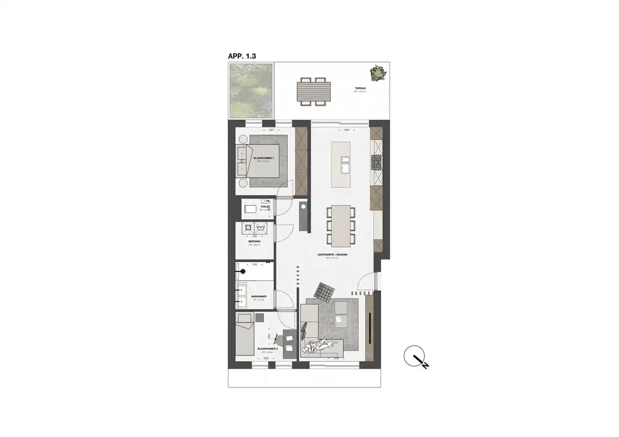 Prachtig appartement met doorzoneffect en 2slk foto 2