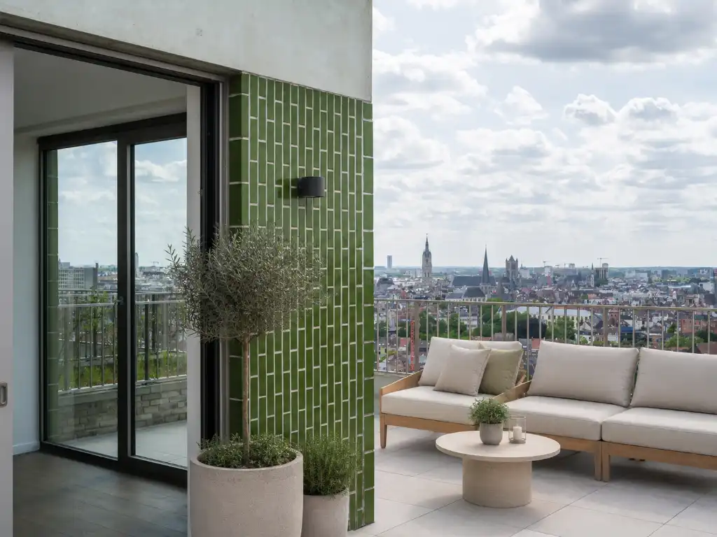 Penthouse met twee volwaardige slaapkamers en een uitzonderlijk terras met panoramisch zicht over Gent en zijn torens. foto 5