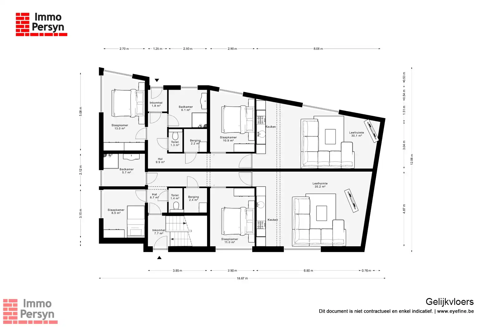 Modern en veelzijdig gebouw met 3 appartementen, rustige tuin en aanpalend perceel te Bekkevoort foto 58