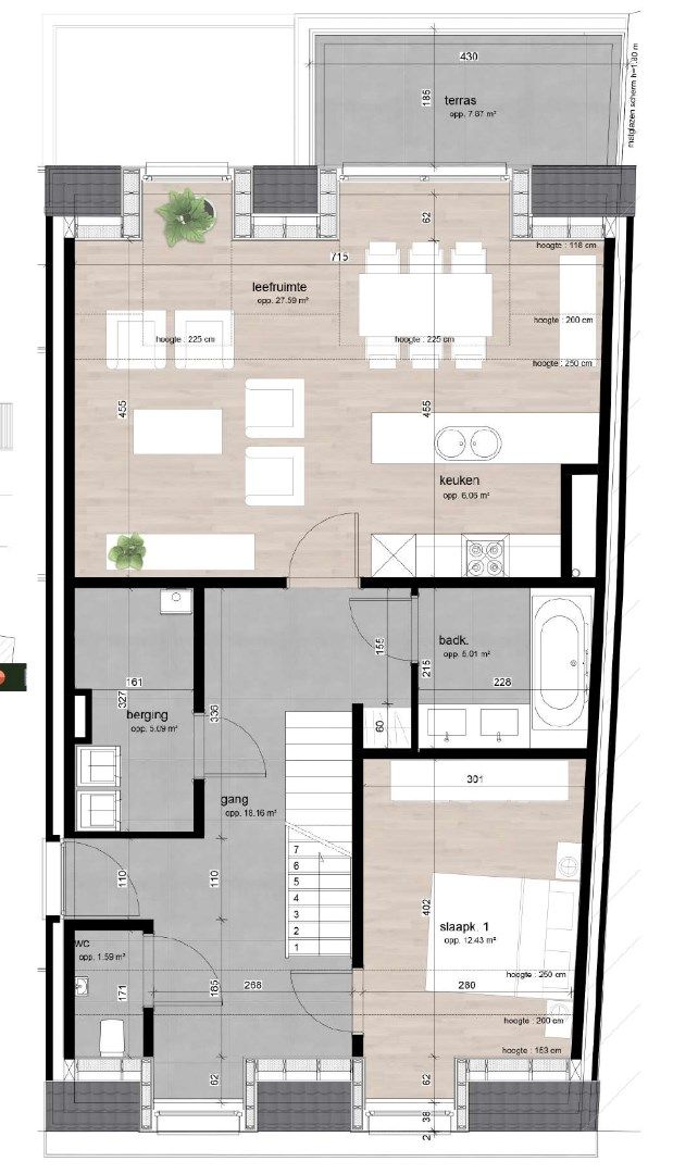 MODERN DUPLEX APPARTEMENT MET TERRAS foto 15