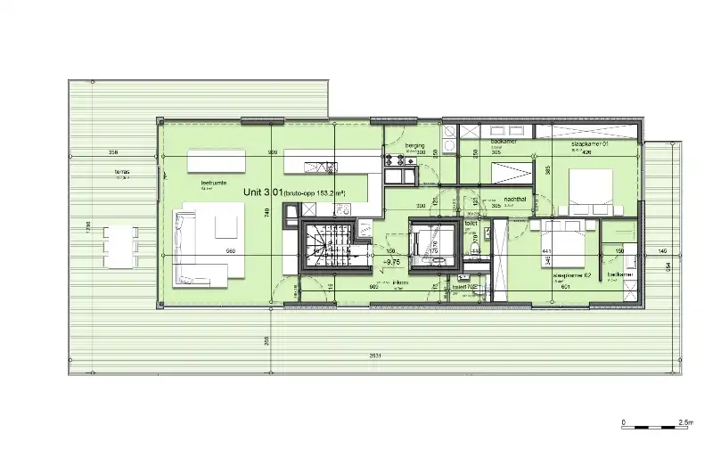 KORTEMARK: Penthouse 3.01 met 2 comfortabele slaapkamers, 2 ensuite-badkamers en 111,60m² uitgestrekt zitterras gelegen op de derde verdieping van Nieuwbouwresidentie Mila en Nora foto 14