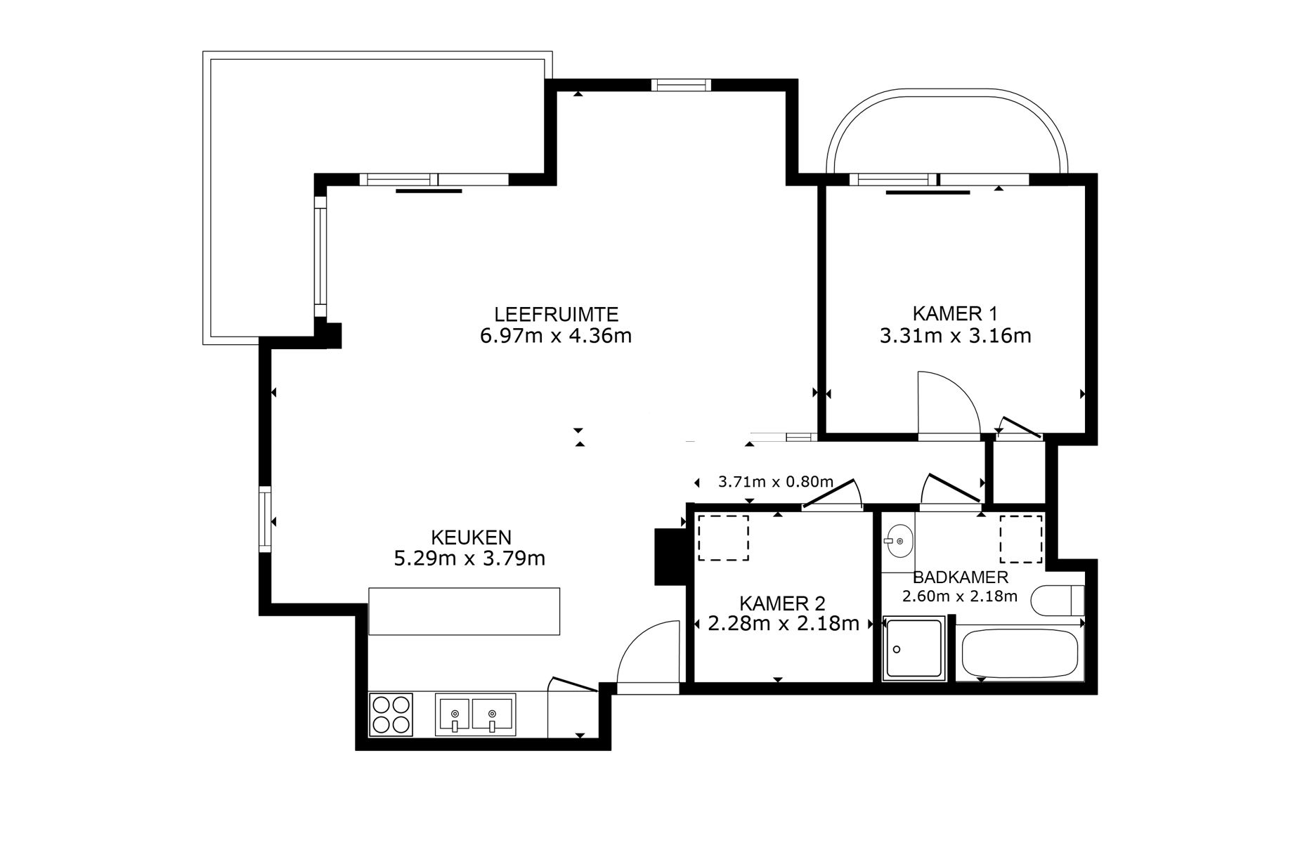 Twee slaapkamer appt te koop in Domein Blutsyde te Bredene! foto 13