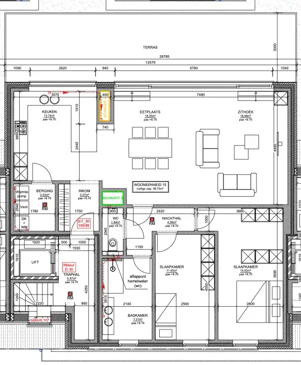 Penthouse met 2 slaapkamers en enorm terras te Boom. foto 4
