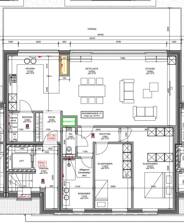 Penthouse met 2 slaapkamers en enorm terras te Boom. foto 4