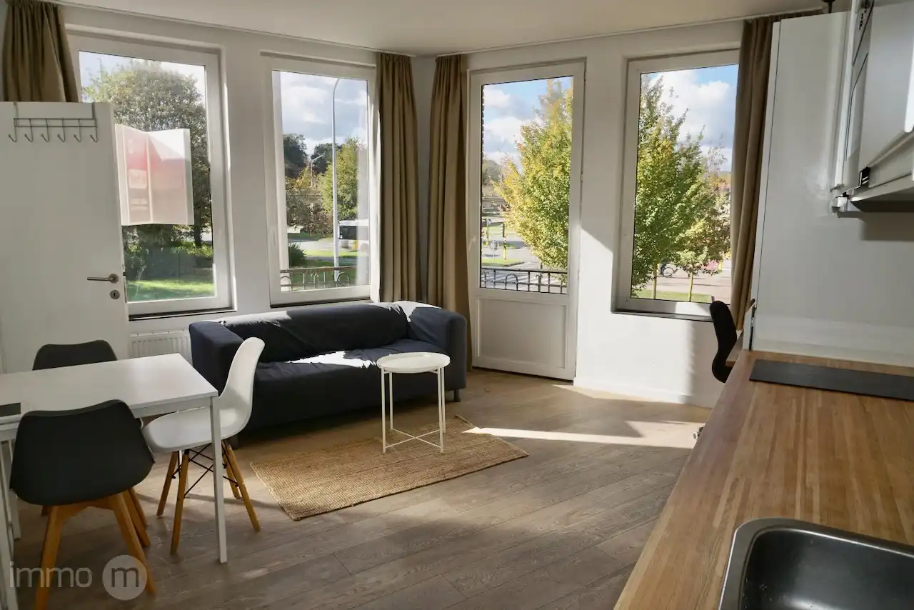 Gemeubelde studio 32m2 met aparte slaapkamer en open uitzicht – Tervuursevest Leuven foto 4
