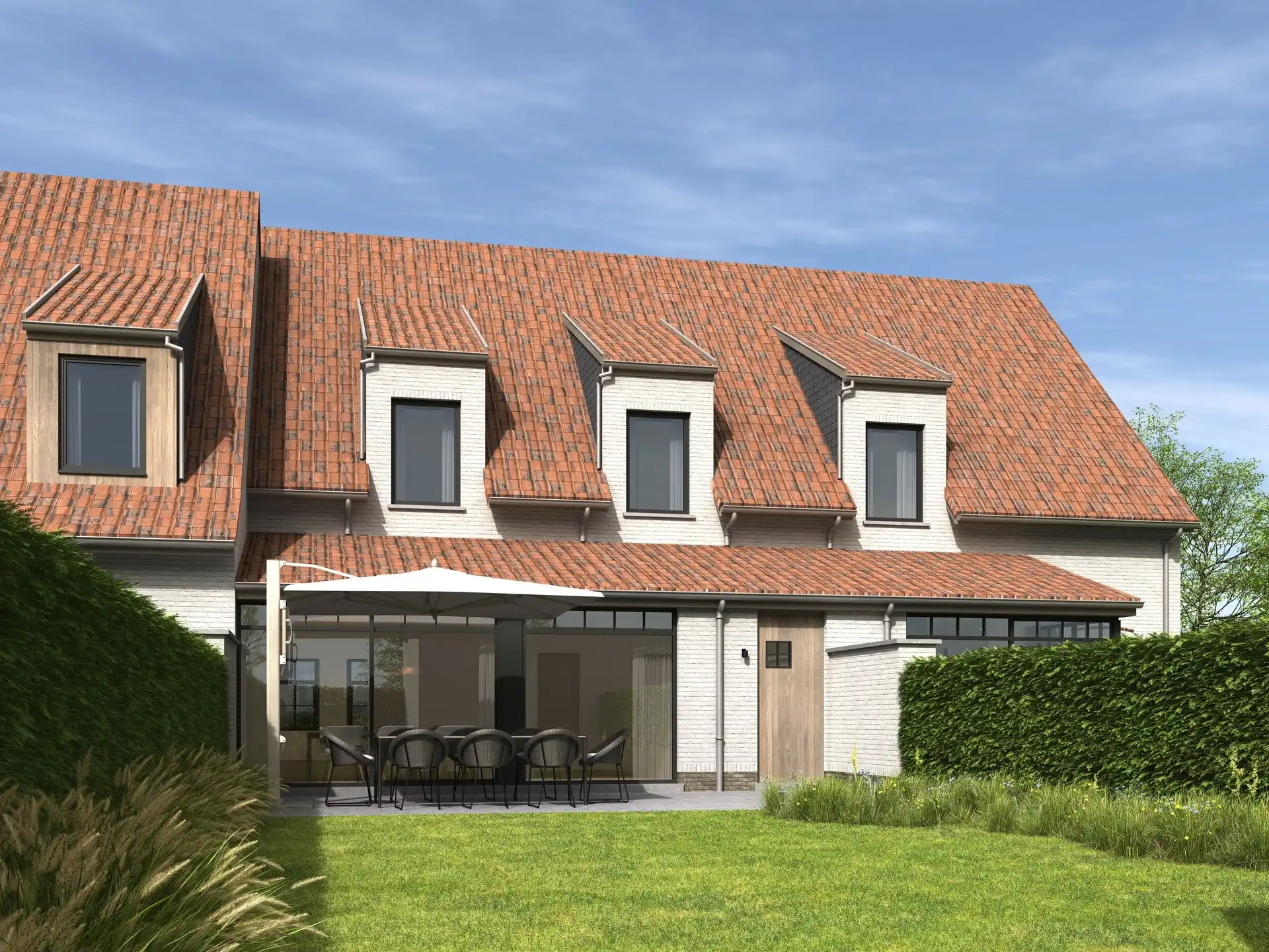 gesloten nieuwbouwwoning - Landelijke stijl foto {{pictureIndex}}