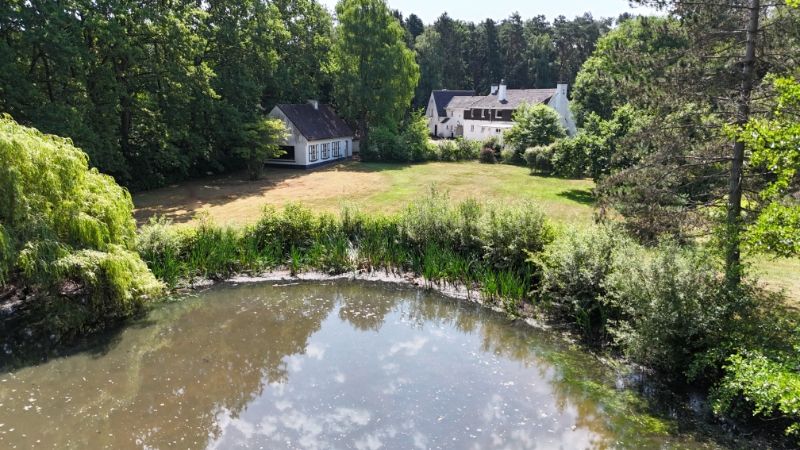 Kasteelvilla met bijgebouw op uniek domein 1 hectare 71 are met grote vijver foto 3