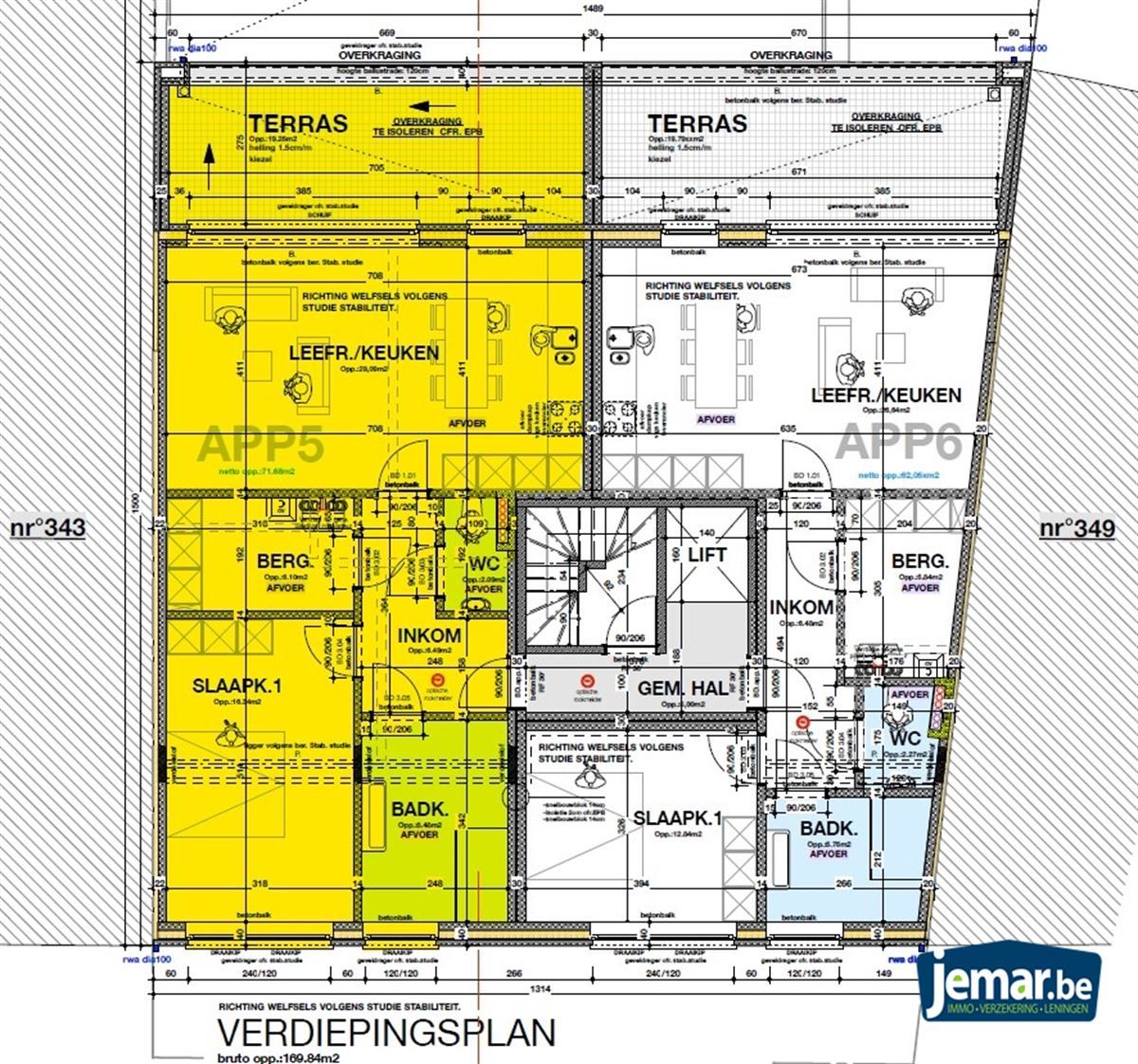Appartement op 3de verdiep links foto {{pictureIndex}}