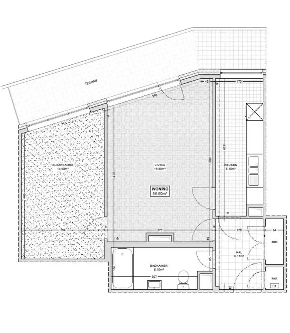 Ruim 1slpkr- appartement + terras | Haringrodewijk  foto 10