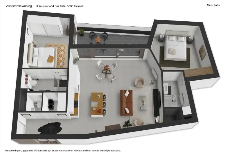Moderne serviceflat met 2 ruime slaapkamers, 2 badkamers en een uitnodigend terras op een TOP locatie in het centrum van Hasselt foto 15