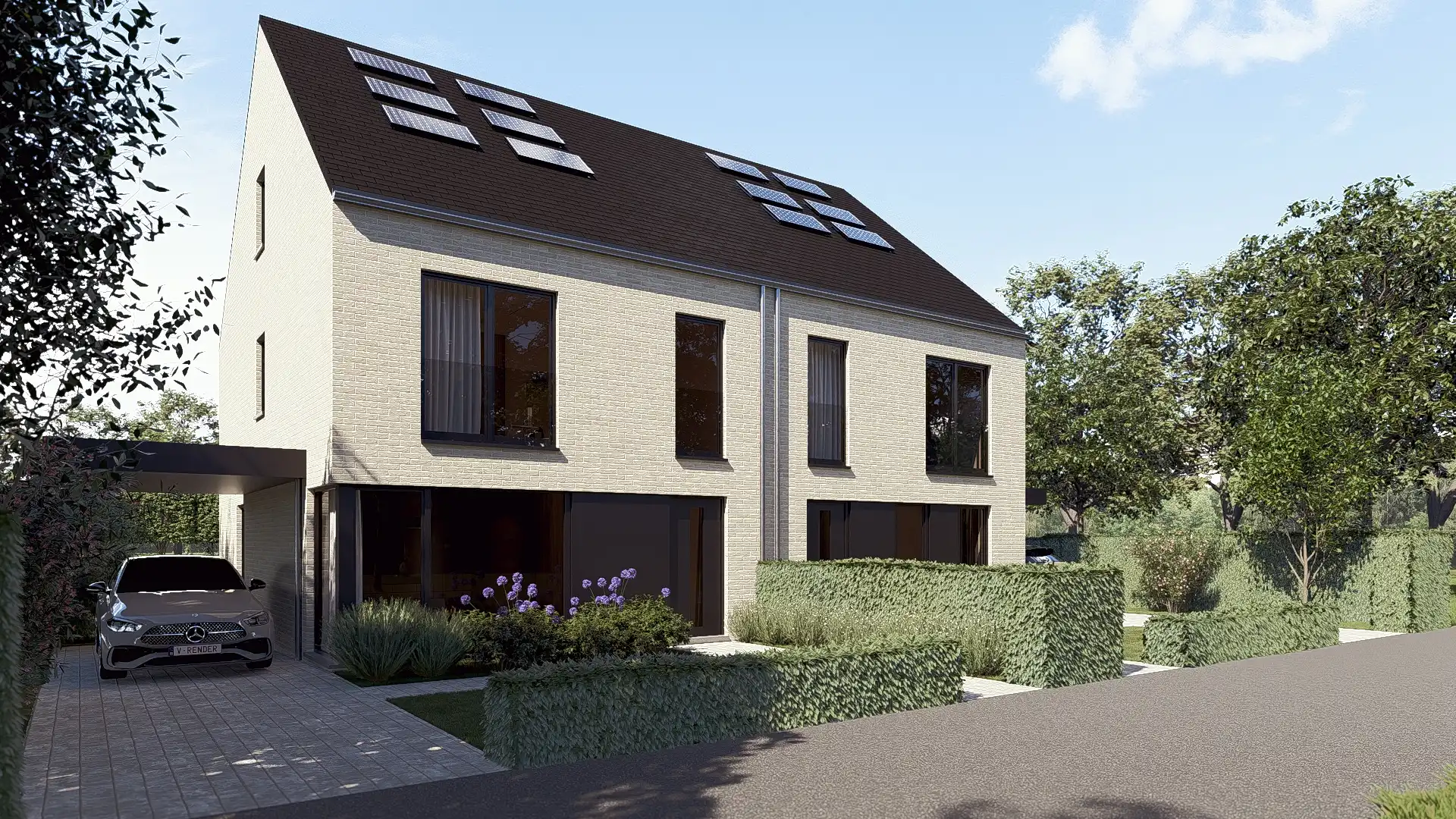 In opbouw zijnde zeer ruime bij centrum gelegen woning met 4 slpks, carport en tuinberging op ca 434 m². Energie label A+ foto {{pictureIndex}}