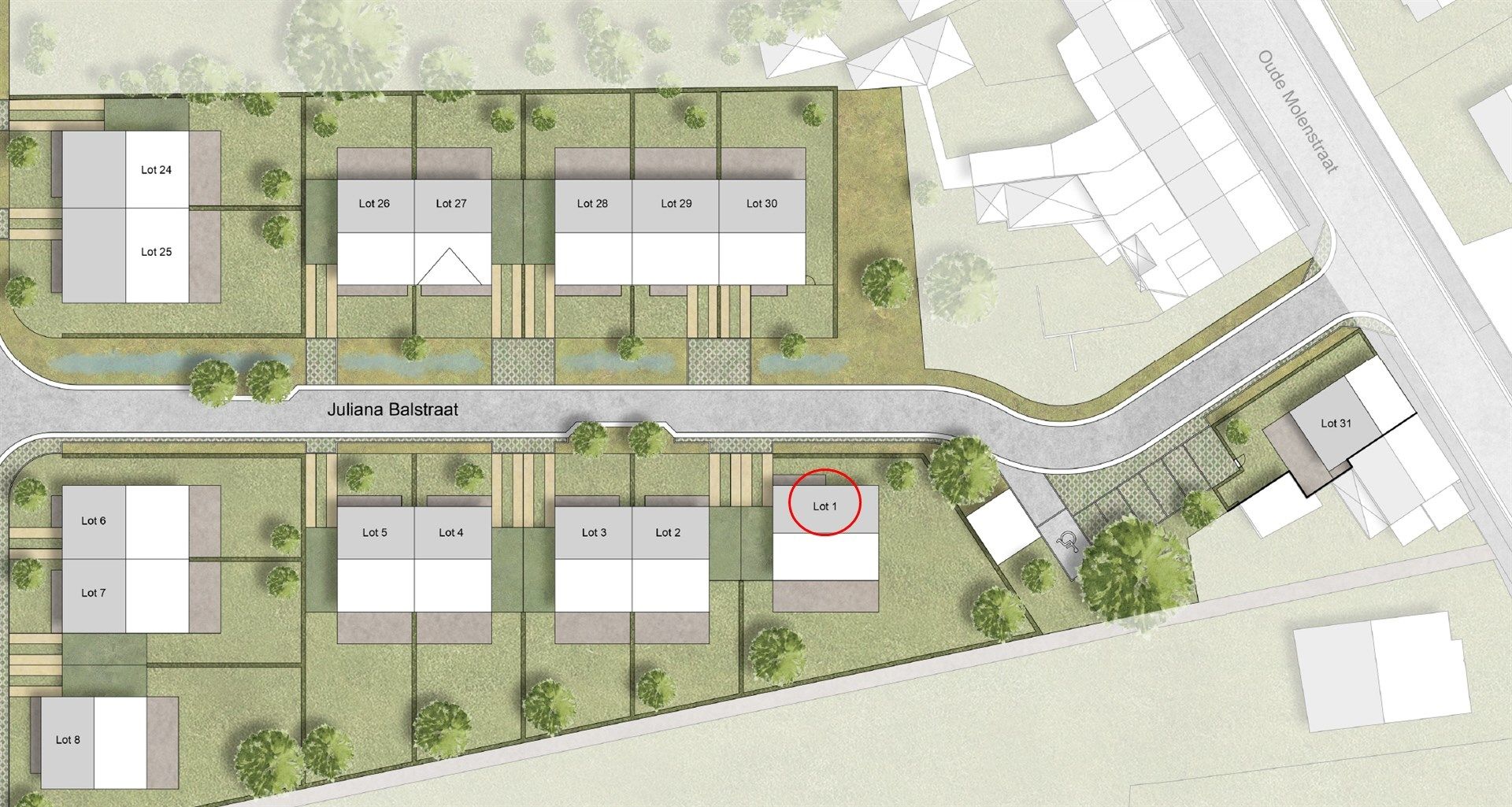 Perceel bouwgrond voor open bebouwing in nieuw woonproject De Klingerie (477m²) foto 2