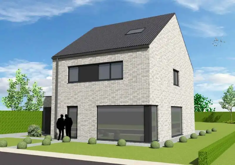 Nieuw te bouwen alleenstaande woning (water- en winddicht) met vrije keuze van architectuur te Ingooigem. foto {{pictureIndex}}