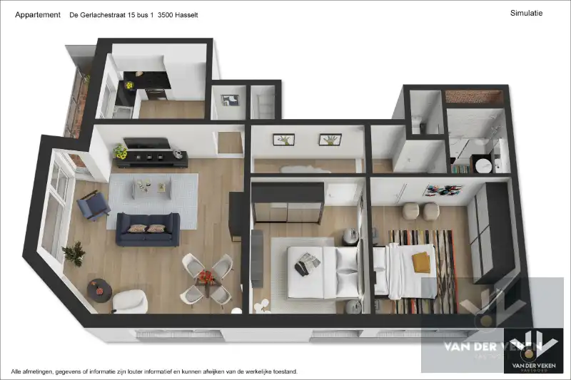 Op te frissen, lichtrijk appartement op toplocatie in bruisend Hasselt foto {{pictureIndex}}