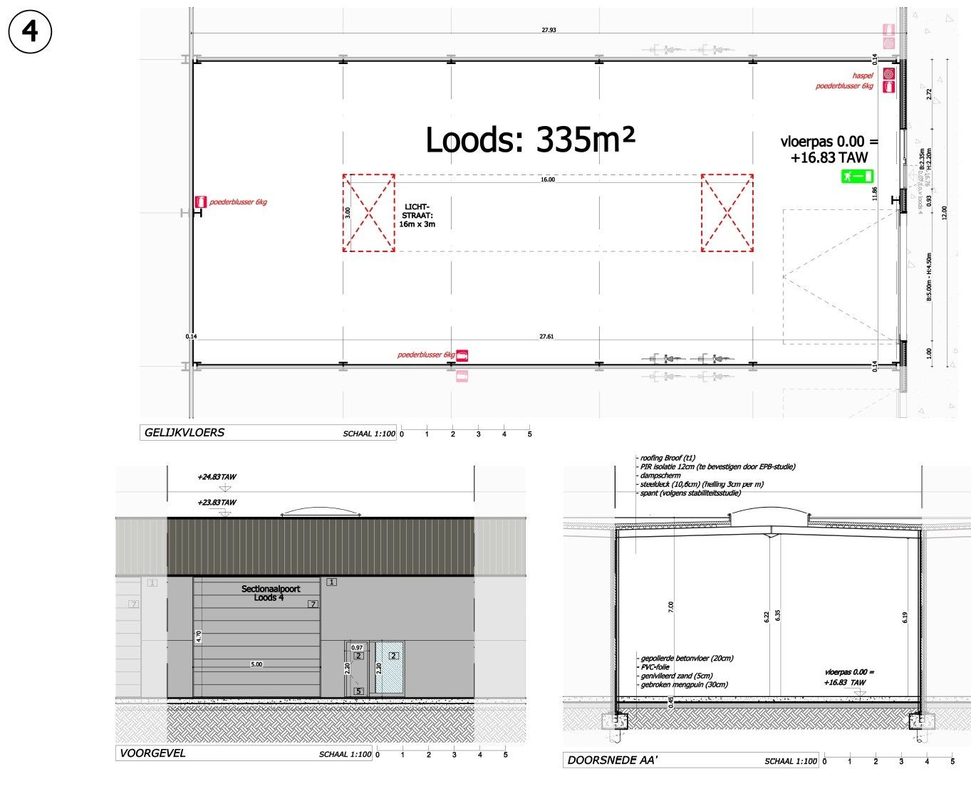Laatste KMO-units te koop: "NB MAGAZIJN (335 m²)" inclusief 2 private PARKEERPLAATSEN op industriezone "De Schatting" te Zedelgem foto 4