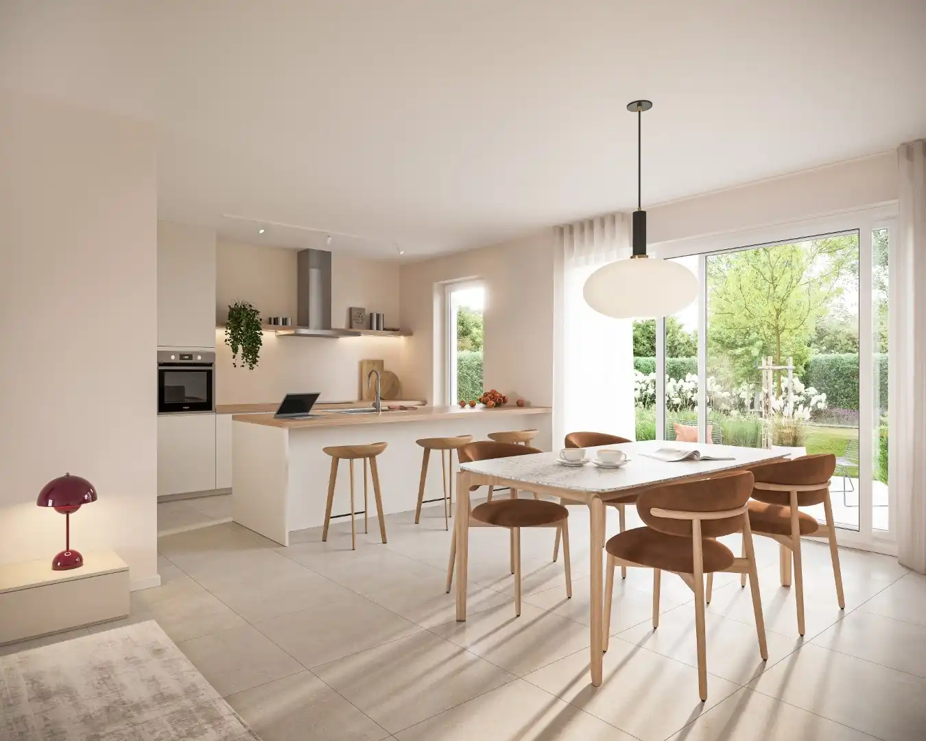 Bijna-afgewerkte open bebouwing in groene wijk foto 4