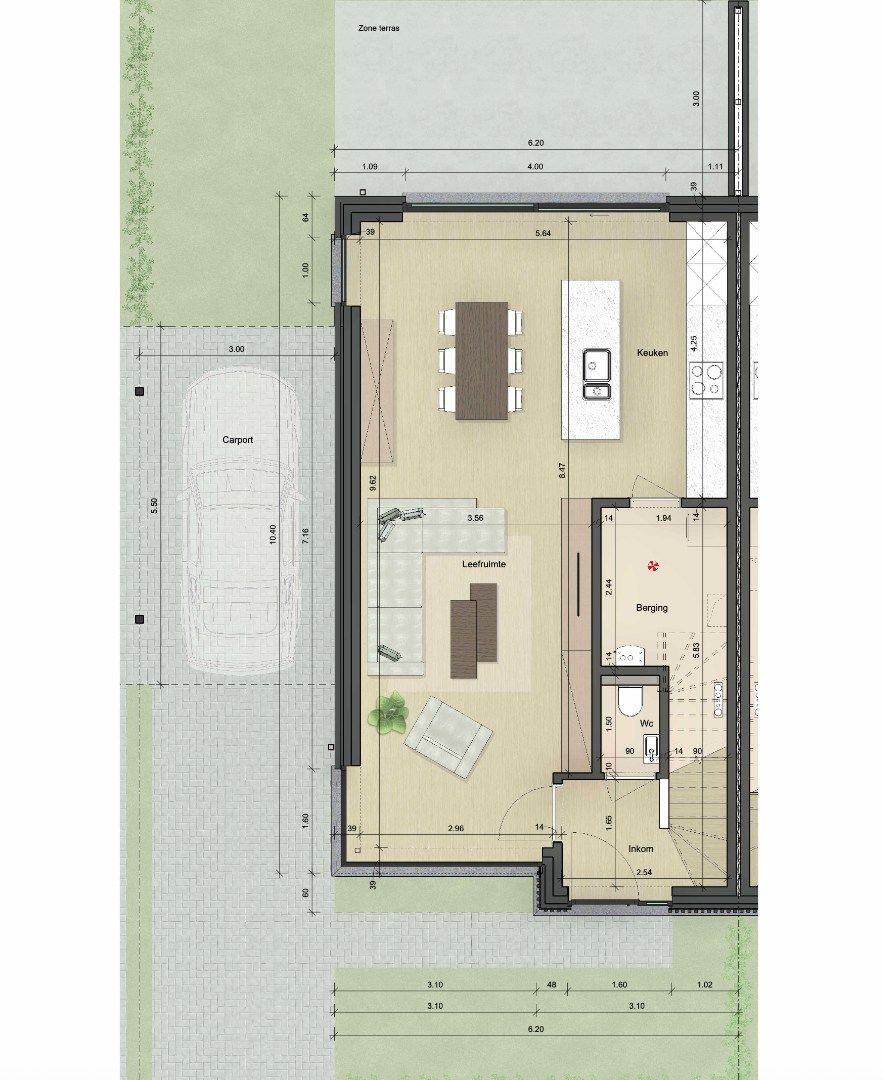 Nieuwbouw half open bebouwing met carport foto 17