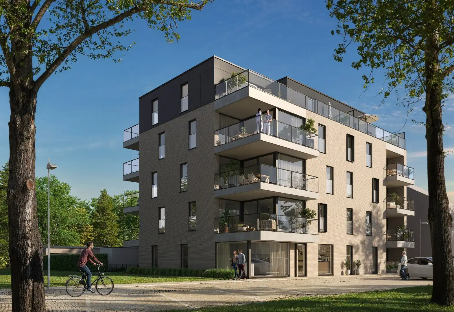 Prachtig nieuwbouwproject op de markt te Houthulst! Ook zicht op het Rotsebos! 6% btw mogelijk! foto {{pictureIndex}}